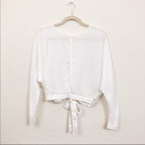 Cloth & Stone Tencell Blouse Cross Back Tie Back